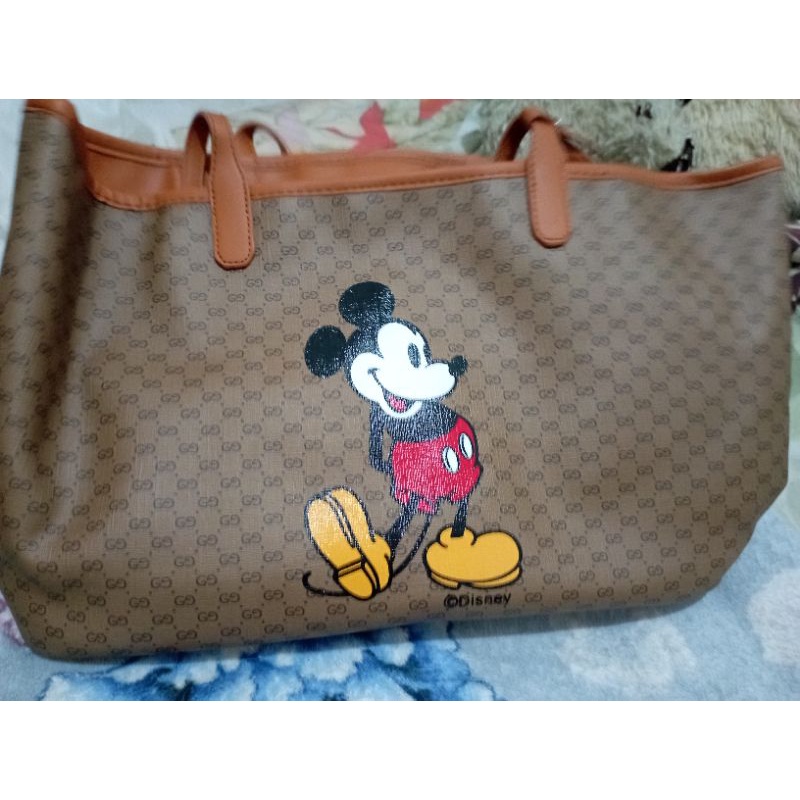 tas tote gucci mickey coklat
