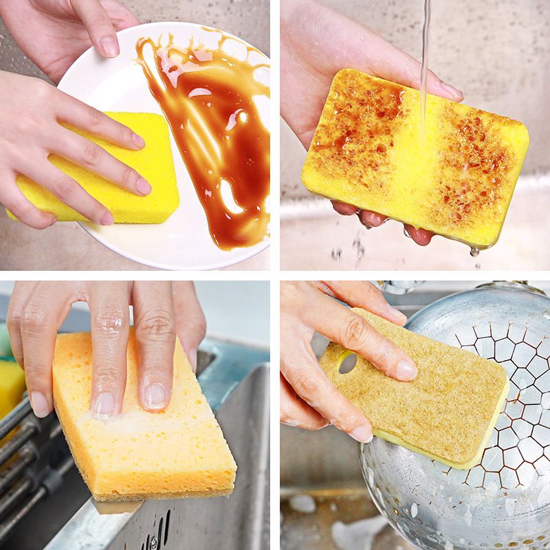 (BOW) Spons Cuci Piring Spons pembersih anti minyak / Sponge kuning Selulosa Serbaguna