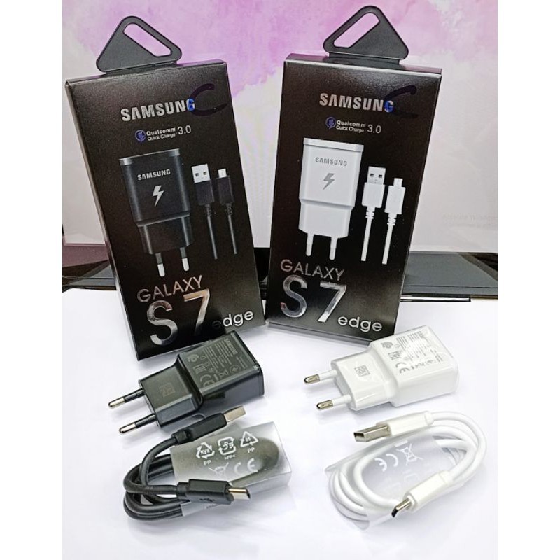 Charger Samsung S7 Edge USB Tipe C cable original fast charging casan android s9 a70 a9 a7 a80