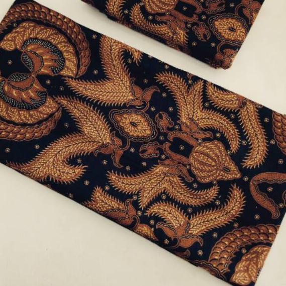 Toko Amanah>>> Kain batik printing murah sogan coklatan motif daun berduri asli pekalongan dasar hit