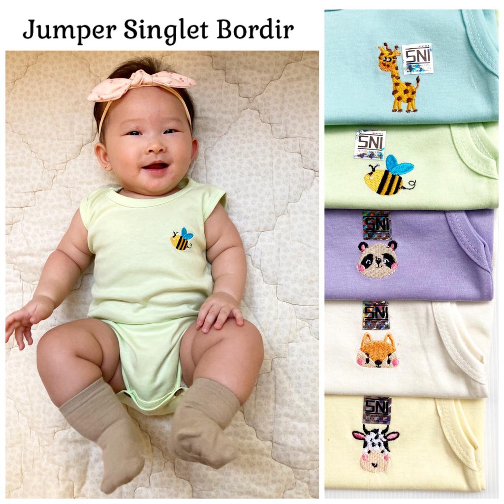 BERSERTIFIKASI SNI jumper singlet bordir anak bayi murah terlaris lembut babeebabyshop