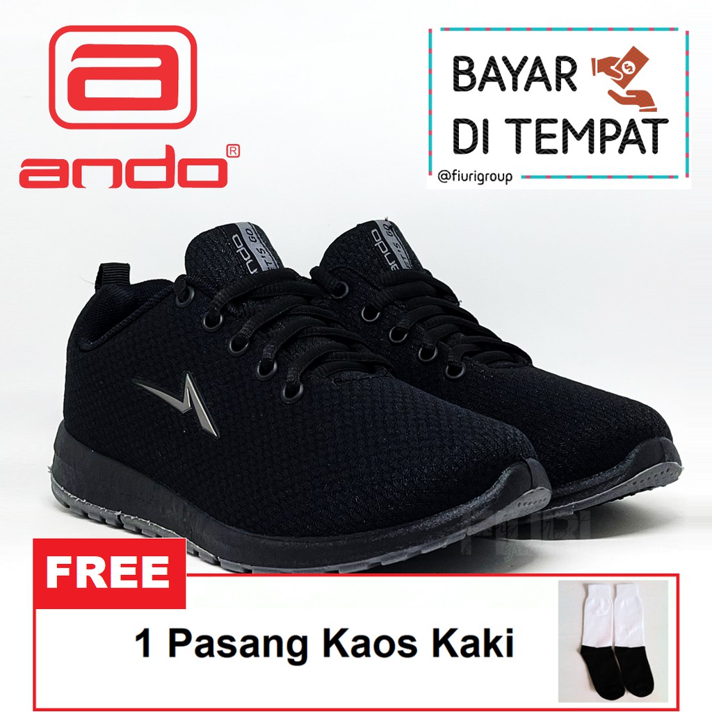 FIURI - ANDO ORIGINAL - NITTA 33-40 FULL HITAM - SEPATU SNEAKERS SPORT KANVAS SOL KARET ANAK PEREMPUAN - SEPATU KETS TRENDY WANITA - SEPATU OLAHRAGA LARI FITNES SENAM KERJA KULIAH SEKOLAH SD SMP SMA BERTALI CEWEK MURAH PROMO DISKON BONUS KAOS KAKI