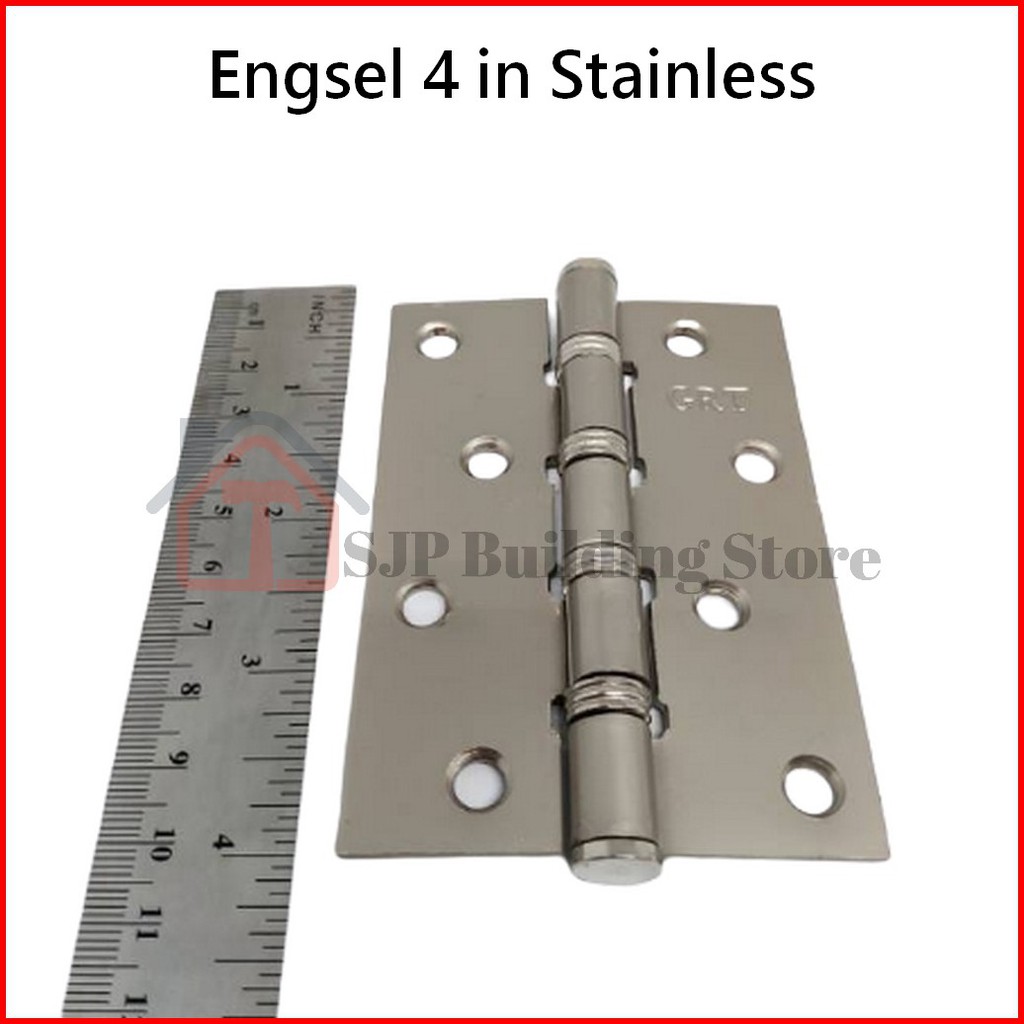 GRT Engsel Pintu 4 inch TEBAL Silver Gold l Engsel Jendela TEBAL 4 inch Stenlis Stainless Per Pasang 2 pcs