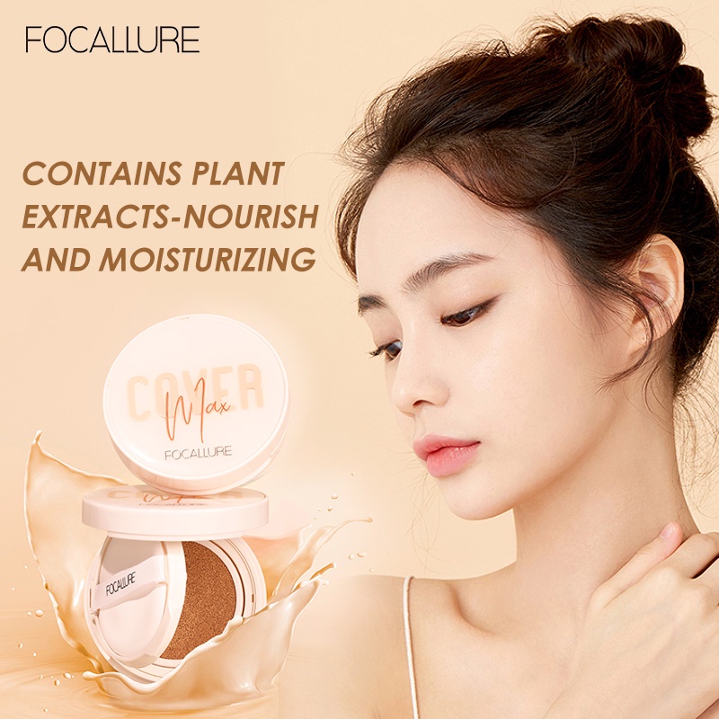 FOCALLURE Matte BB Cushion Foundation  Natural Plant Skin Nourish Moisturizing-Tahan Lama 24 Jam