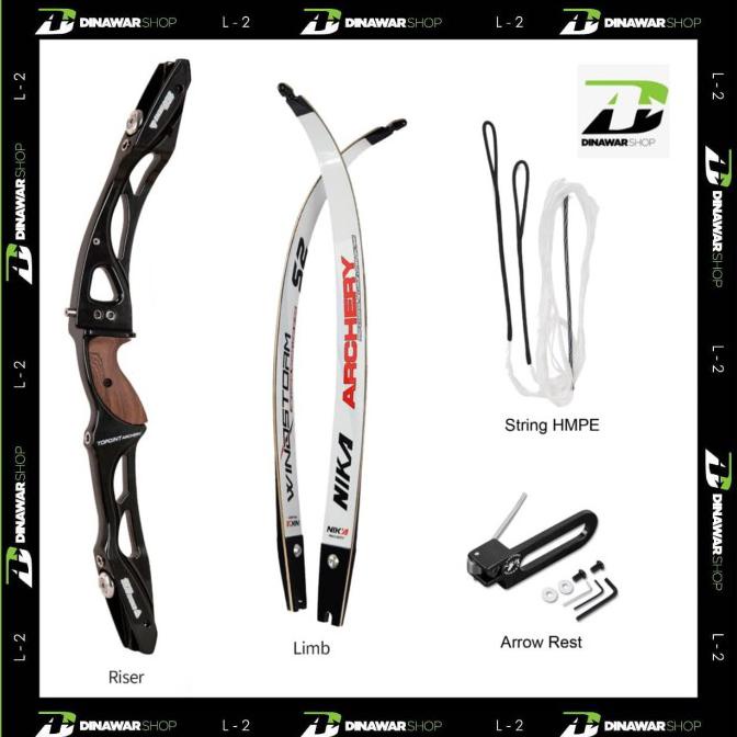 Busur Panah ILF/Endeavor Riser Topoint Limb Nika Elong Recurve Bow ILF - Biru