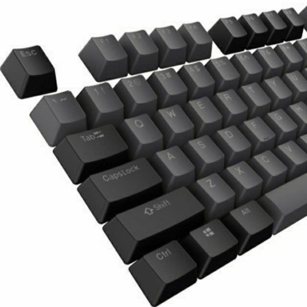 Tecware Double Shot PBT Backlit Keycaps for Mechanical Keyboard - Two Tone White-Grey atau Black-Grey