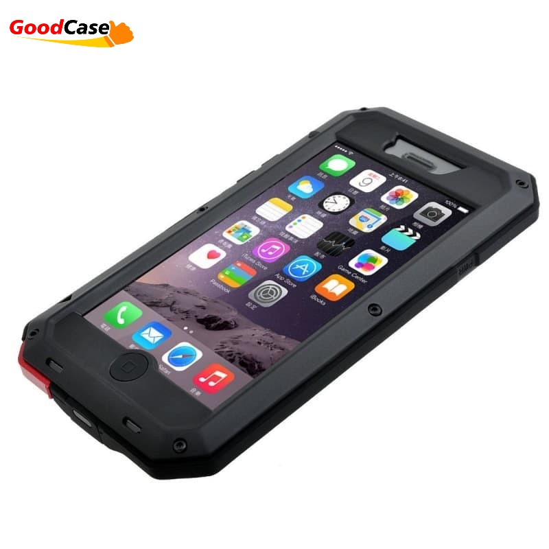 GoodCase - Hard Case iPh 5 | 6 | 6+ | 7/8 | 7+/ 8+ | X/XS | 9/XR | 9+/XS Max Lunatik Taktik Case Gorilla Glass Full Black