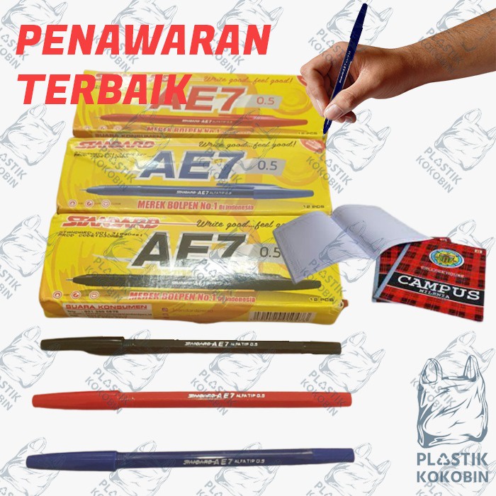 

PEN OIL GEL STANDARD MERAH HITAM BIRU 0.5MM ( 1 PC) | BOLPEN PULPEN