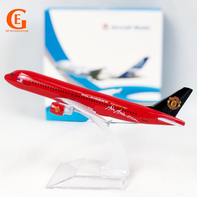 Miniatur Die Cast Airbus Manchester United A320 Bahan Metal Ukuran 16cm