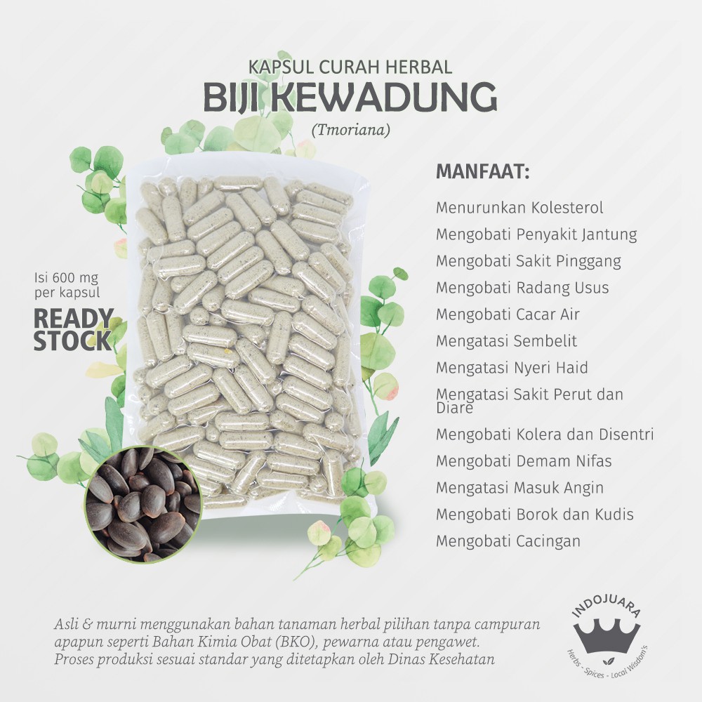 

BIJI KEDAWUNG 100 Kapsul Curah Herbal Borok Kudis Cacingan Kolesterol