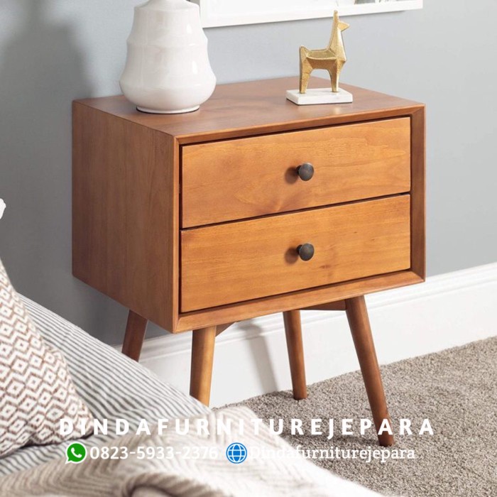 NAKAS MINIMALIS LACI 2 - BEDSIDE TABLE - LEMARI KECIL JATI -NAKAS LACI