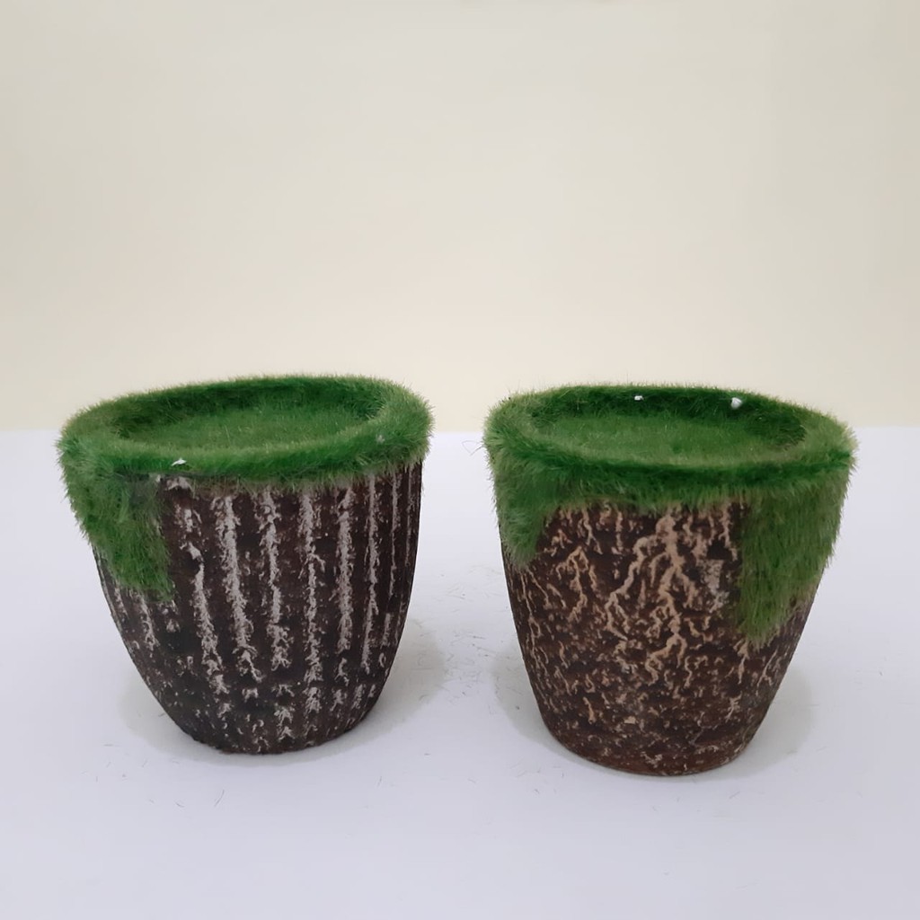 VAS MOTIF  KAYU  pot  bunga plastik  artificial home decor 