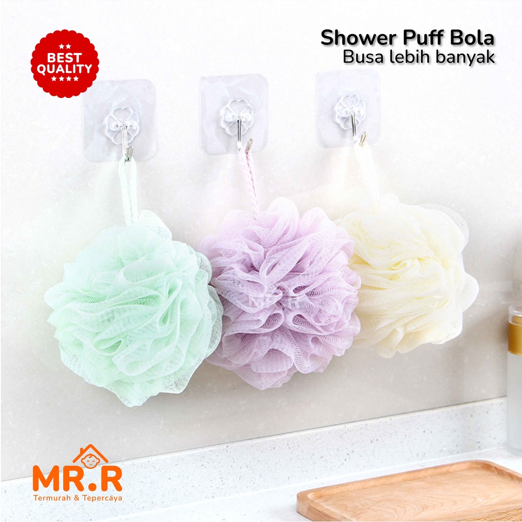 Spons Mandi Bola Jaring Busa Shower Puff Premium Bath Sponge Ball Foaming