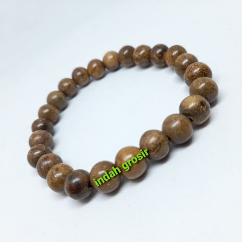 Aksesoris Gelang Kayu Gaharu Gahru 8mm Natural