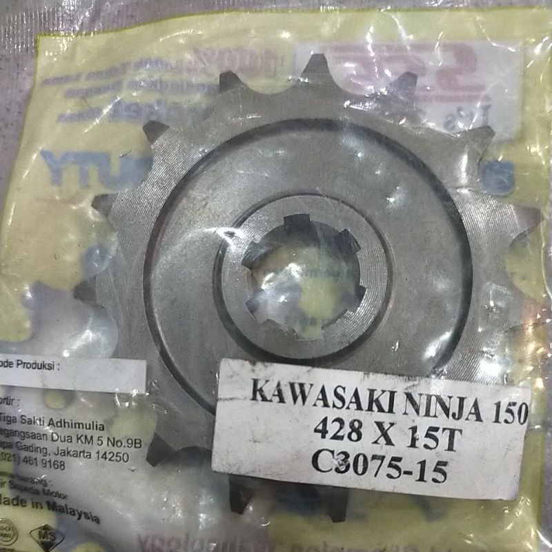 SSS GEAR GER DEPAN 428 520 JUPITER VIXION R15 MEGAPRO GL CB150R SUPRA SATRIA FU SMASH SHOGUN GIR FRONT SPROCKET-Sss 428x15 ninja150