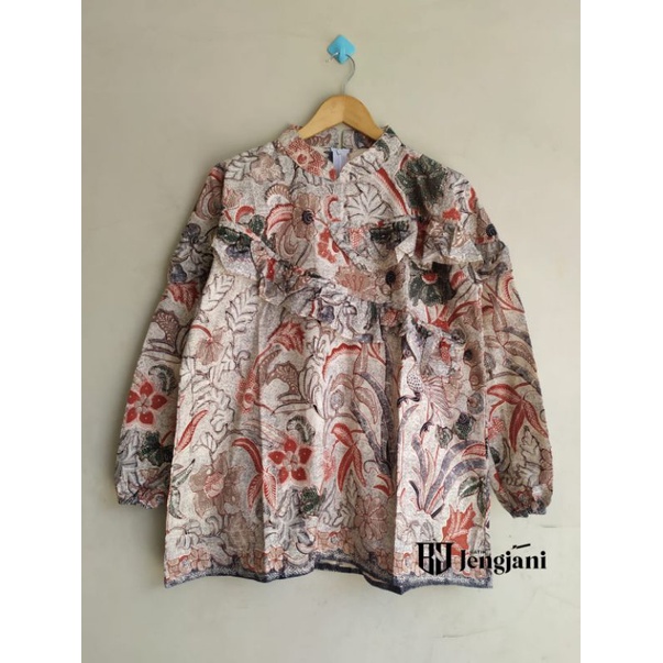 Blouse Batik Tribusono | Blouse Batik Kerja Warna Pastel | Blus Batik Seragam Kantor Kekinian