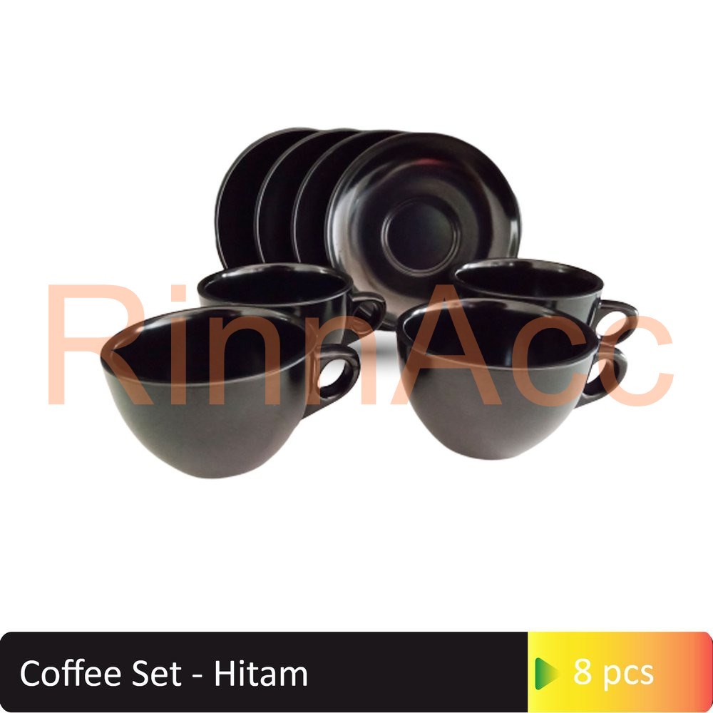 Glori Melamine Coffee Set Cangkir Kopi Premium / Set Peralatan Kopi 8PCS Original SNI C0801 / Mug Gelas Cangkir Minum Air Teh Melamin