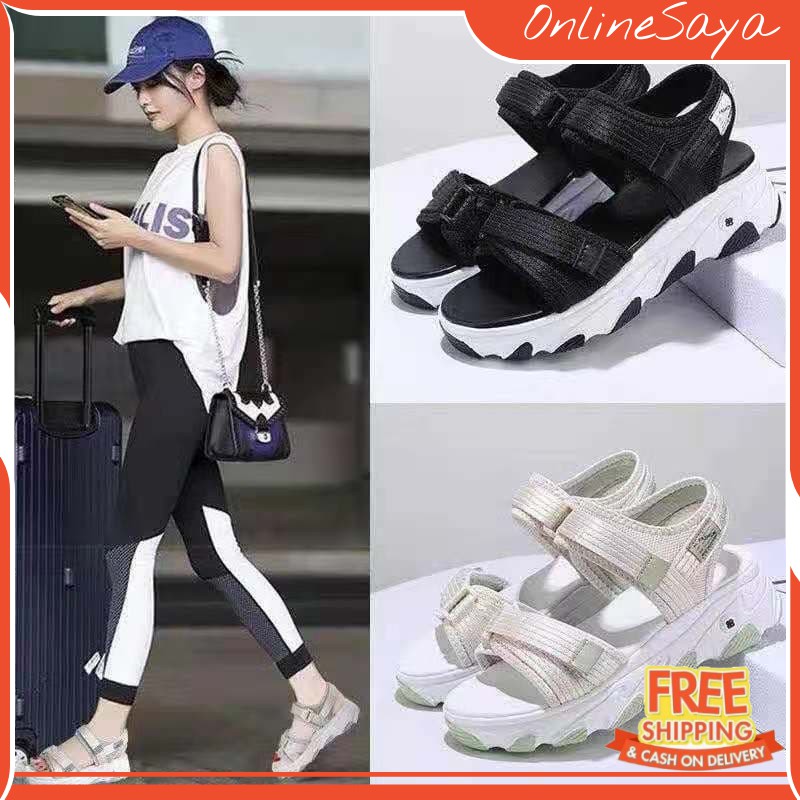 Micha Sandal Sneakers Wanita Black Cream Lilac 241 KAZUMI SP2048 Import Termurah Terbaru Kekinian