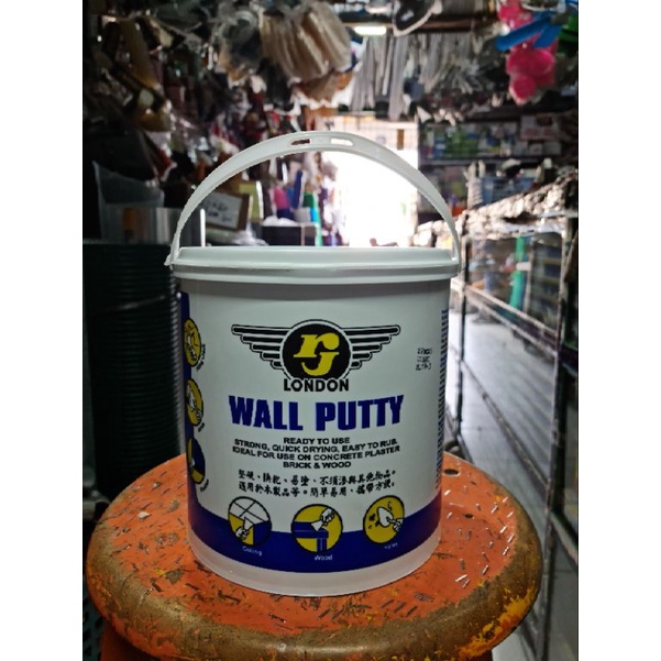 Dempul Tembok RJ London Wall Putty 5 Kg / Galon / Plamir Tembok
