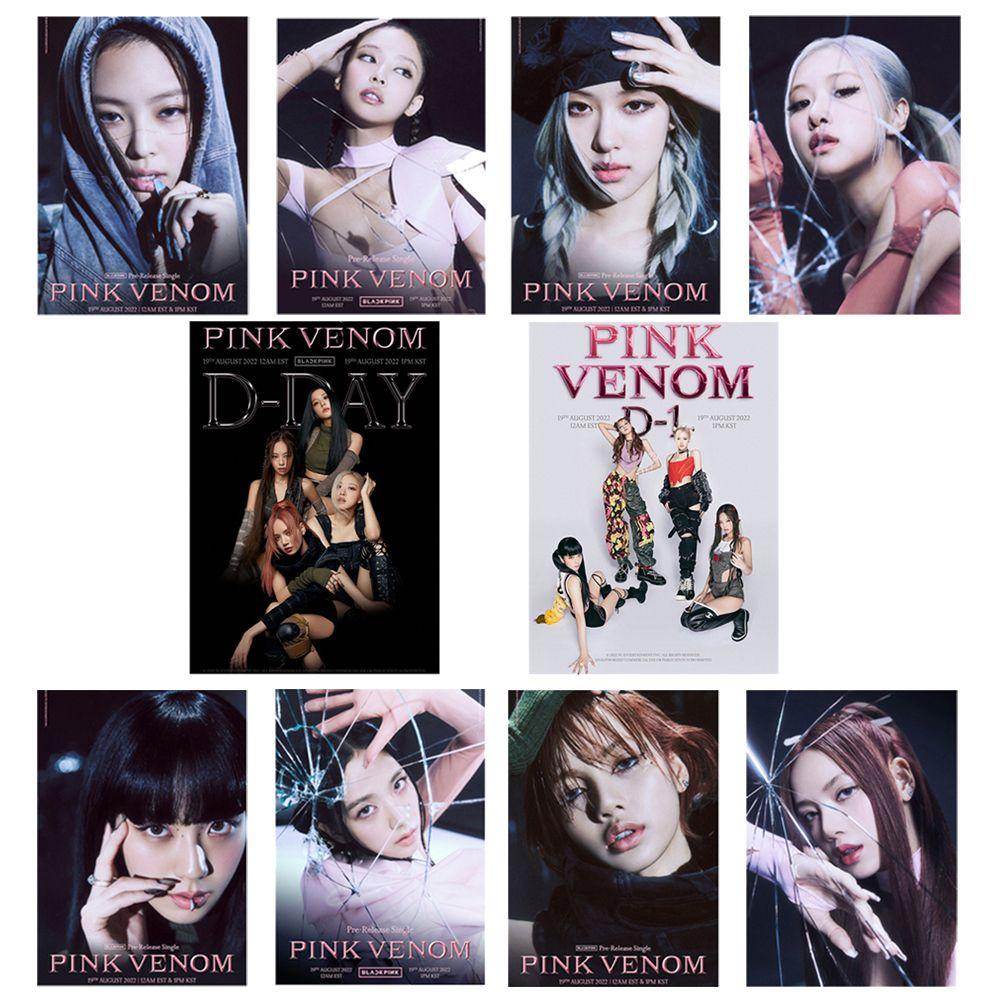 Mxbeauty Poster VENOM PINK High Quality Fans Collection BORN PINK Girl Group Fans Hadiah Dekorasi Rumah Album Baru Stiker Dinding Lukisan Bergambar Stiker Perekat Diri