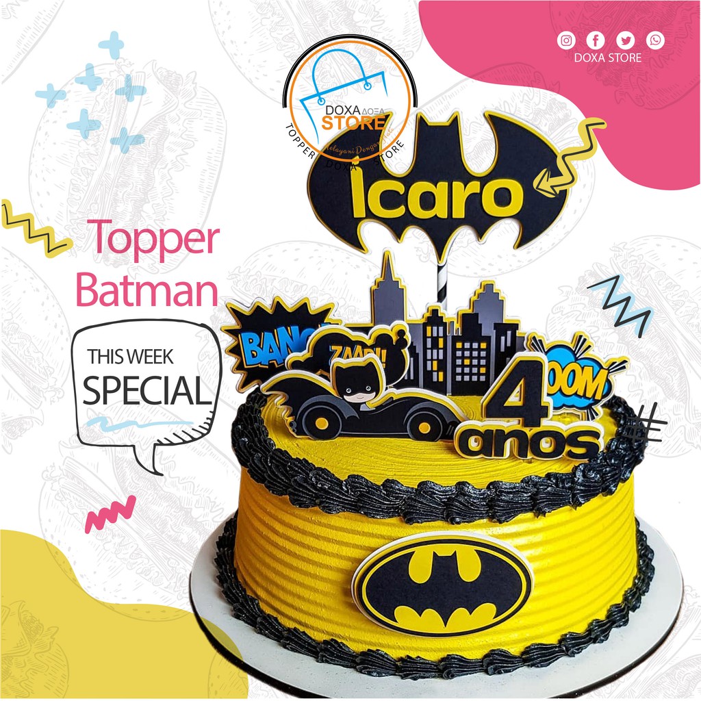 Cake Topper Happy Birthday Custom BATMAN