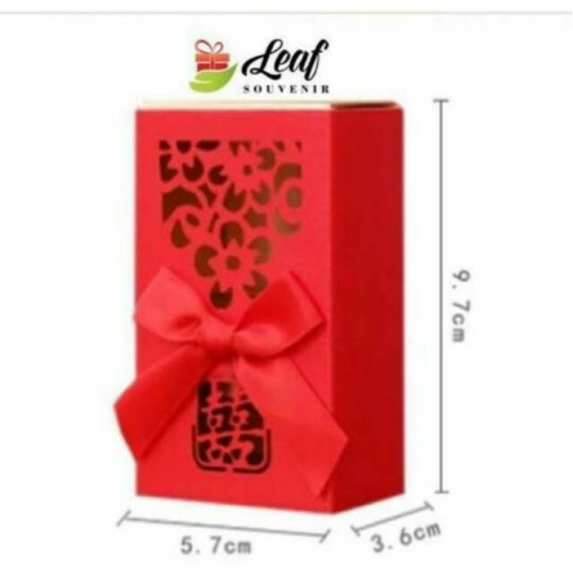 

candy box ribbon merah / favorbox / tingjing wedding