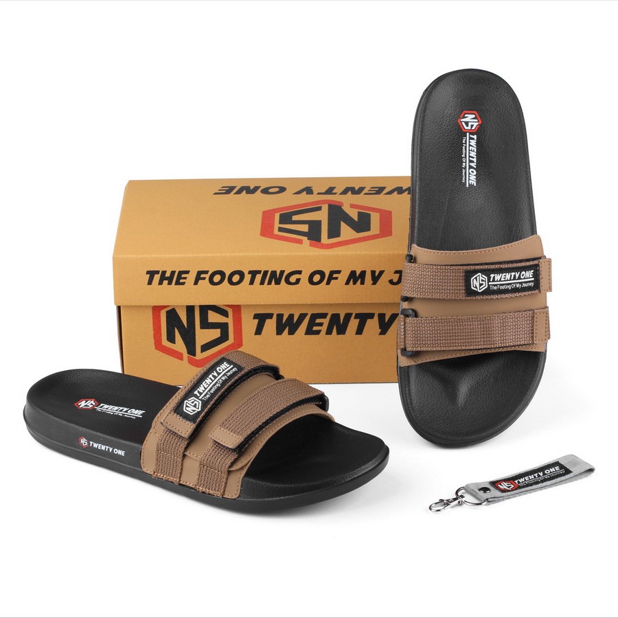Sandal Outdoor Pria / Sandal Slipper Slide Pria Sandal NS.Twenty One - Slider Mocca