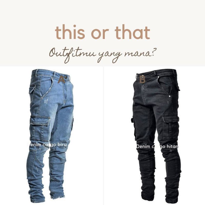 Cargo JEANS BIKERs - CARGO JEANS | jeans cargo | kargo jeans pria | cargo denim | celana cargo panja
