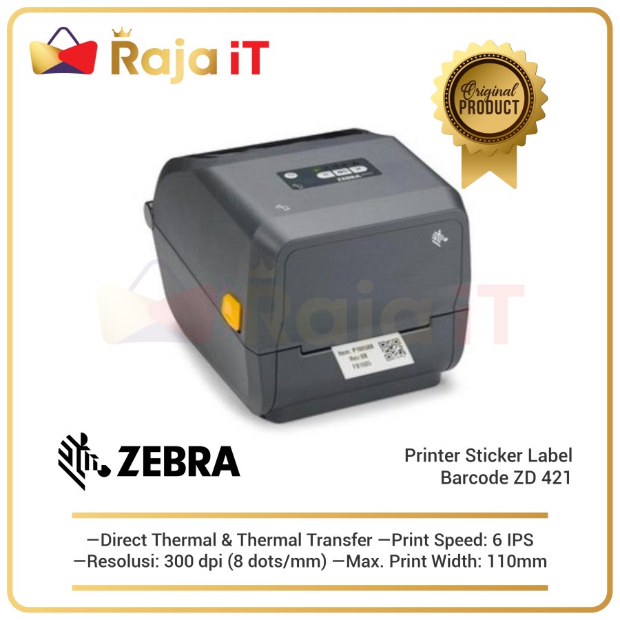 Jual Zebra Printer Sticker Label Barcode Zd Zd In Direct Thermal Dpi Shopee