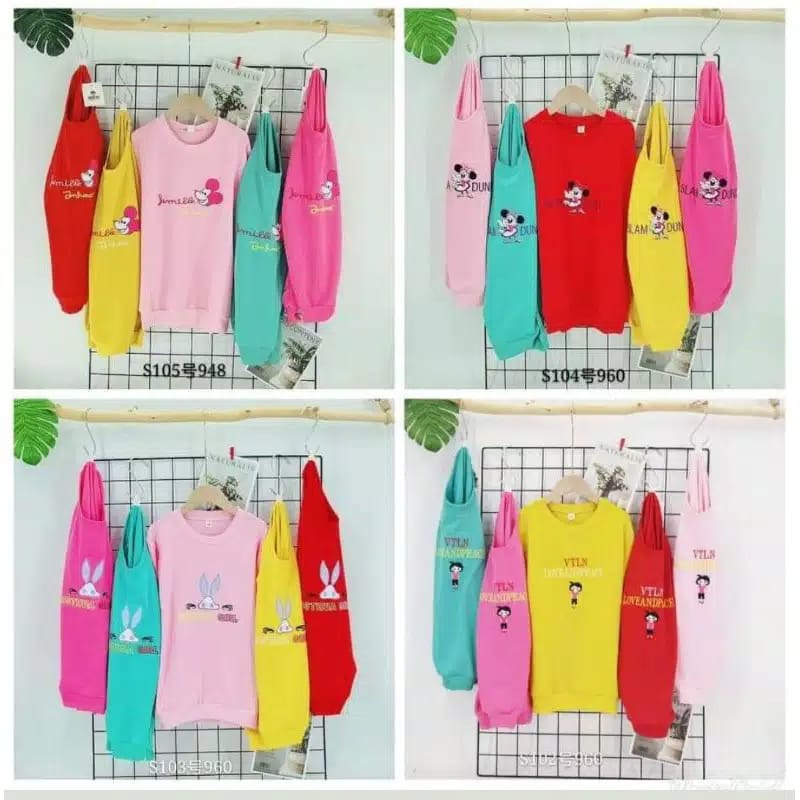 SWEATER ANAK 5 - 10 TAHUN / Baju Anak Import tangan panjang // Kaos Anak Perempuan Lengan Panjang