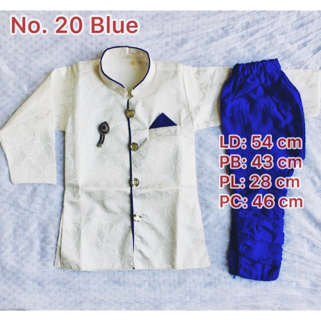 Setelan Sherwani Baju Pesta Lebaran Anak Laki Umur 2 - 8 tahun Warna Biru Tosca / Baju Lebaran Anak 