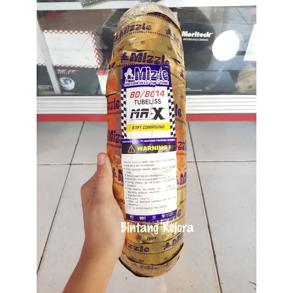 BAN LUAR MIZZLE TUBELESS TUBLES MR-X 80 80 14 SOFT COMPOUND DEPAN BELAKANG MOTOR  MATIC BEAT VARIO