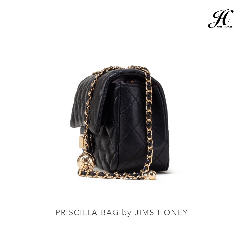 PRISCILLA Bag Jims Honey Tas Selempang Wanita Jimshoney Simple Mewah Murah Import Original Fashion Trandy Tali Kulit Rantai Muat Banyak