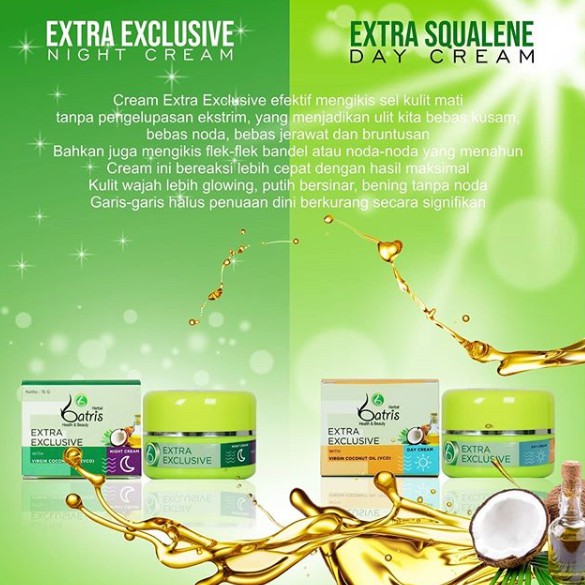 PAKET Batrisyia Extra Squalene Lightening Day &amp; Night Cream, Krim Siang dan Malam Pencerah Ekstra