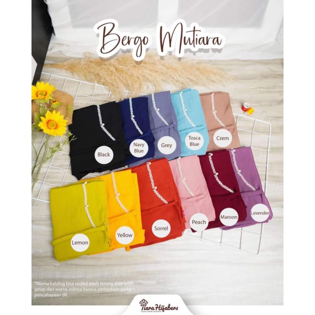 Bergo Mutiara By Tiara Hijabers Original