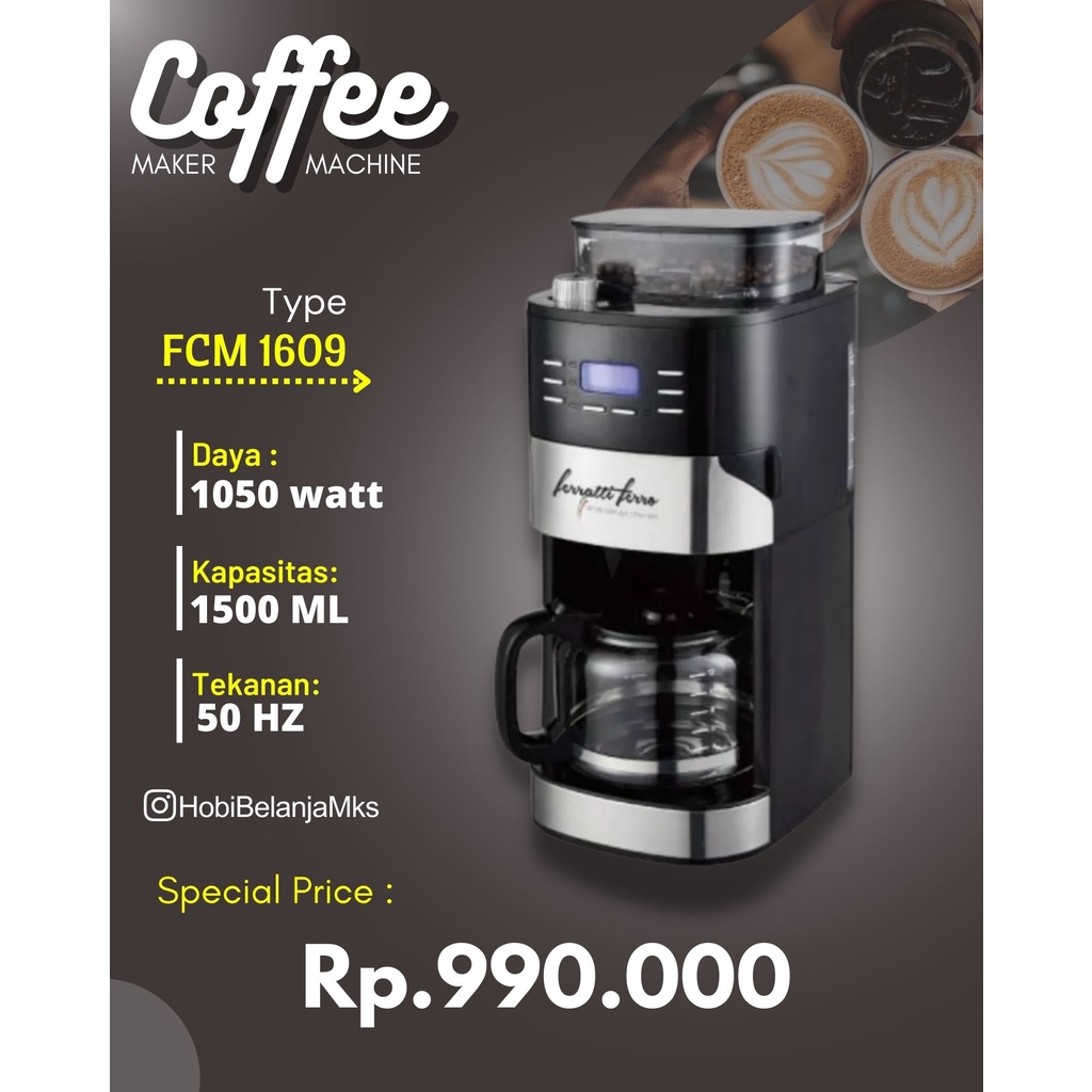 Mesin kopi ferratti ferro Lengkap Dengan Grinder