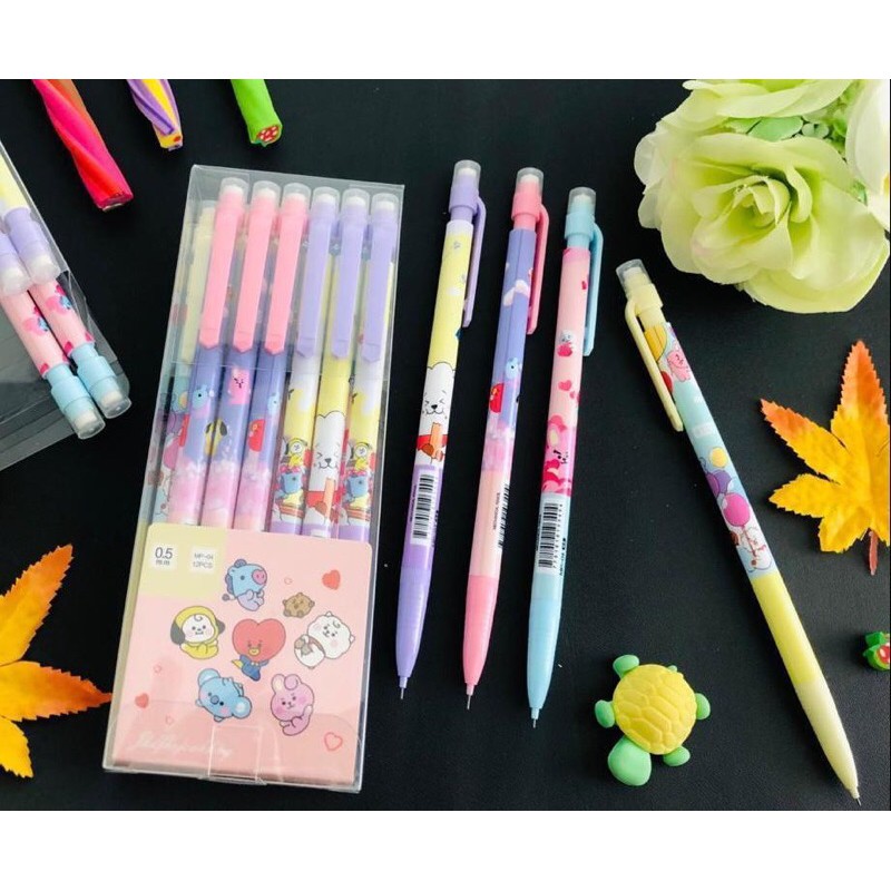 Pensil Mekanik 0.5 BTS 21 ( atas ada penghapus ) Pencil Mekanik BTS21 Peralatan Sekolah Alat Tulis Anak Sekolah BT21