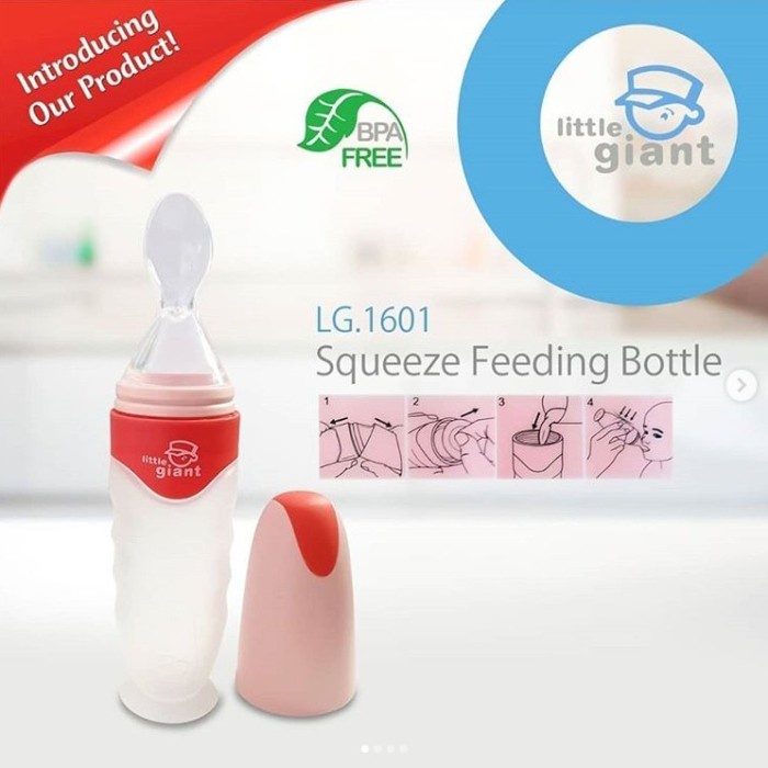 LITTLE GIANT Squeeze Feeder Baby Feeding Bottle Botol Sendok Bayi