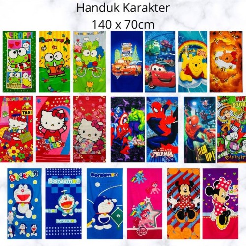 Handuk Mandi Jumbo Karakter 140x70 Cm / Handuk Mandi Anak / Handuk MandiMicrofiber 70x140Cm Moneykick