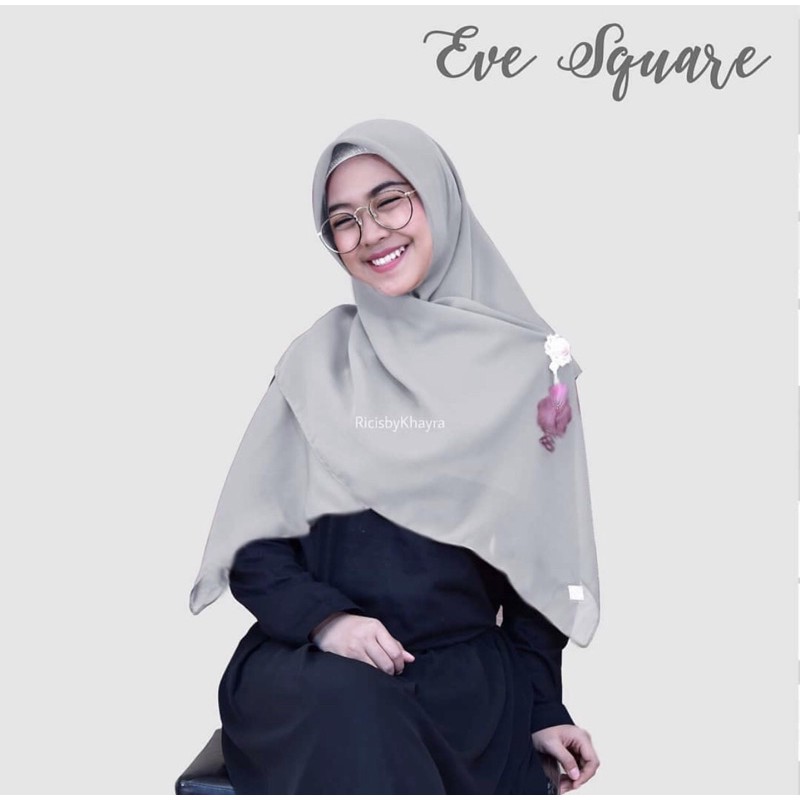 Eve Square (Jilbab Hijab Segi Empat Poly Cotton) ORIGINAL By Ricis By Khayra