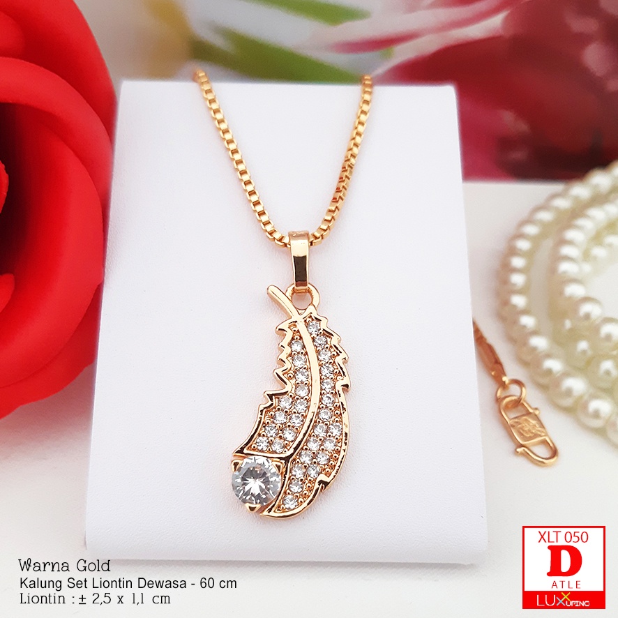 XLT 050 Kalung Set Liontin Panjang 60 cm Liontin Besar Perhiasan Lapis Emas Imitasi Aksesoris Wanita Kalung Panjang Kalung Wanita Gemuk Untuk Hijab Aksesoris Muslim Luxx Xuping