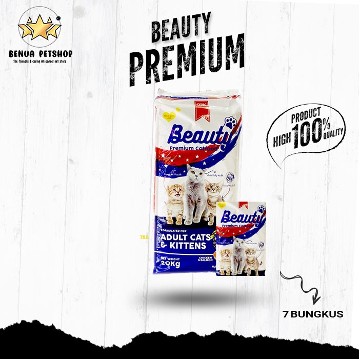 Makanan Kucing murah Premium BEAUTY 7kg (GRAB GOSEND)