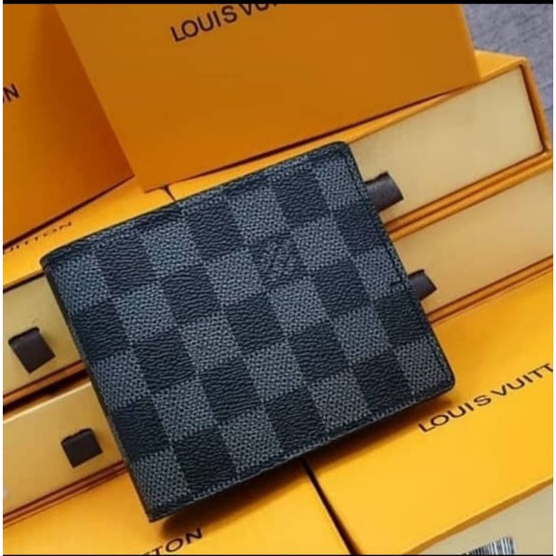 dompet pria catur hitam damier super
