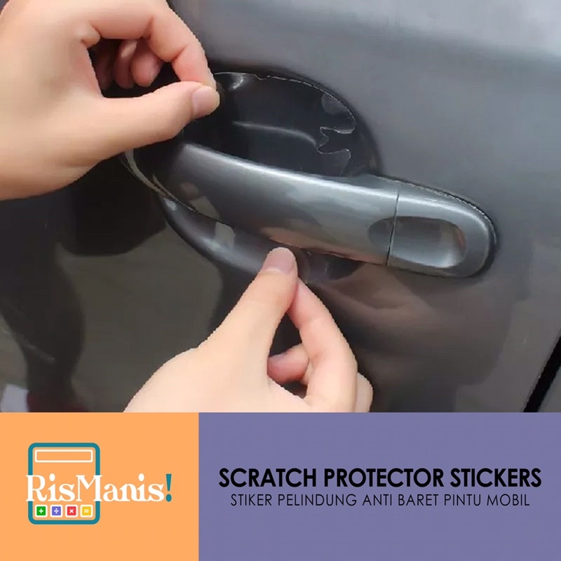 SCRATCH PROTECTOR STICKERS - Stiker Bening Pelindung Anti Gores Baret Lecet Cat Handle Pintu Mobil