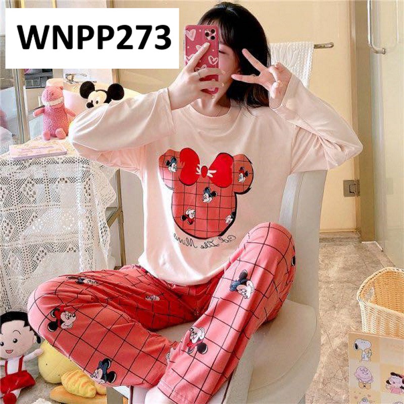 Piyama Wanita Minnie Ribbon Peach