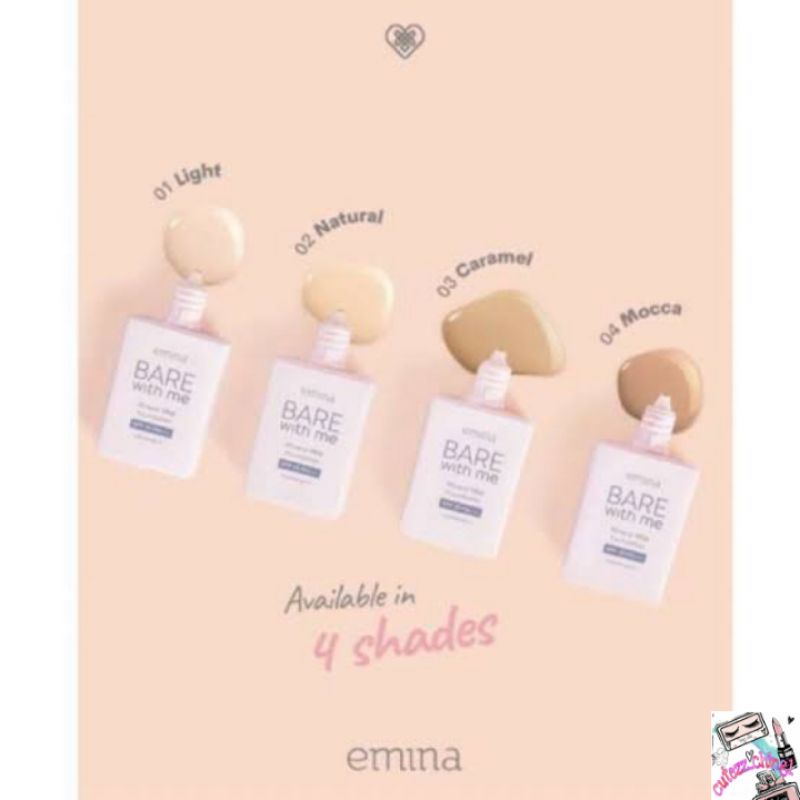 ☃️Cutezz_Ching1☃️Emina Bare With Me Mineral Mild Foundation 30ml