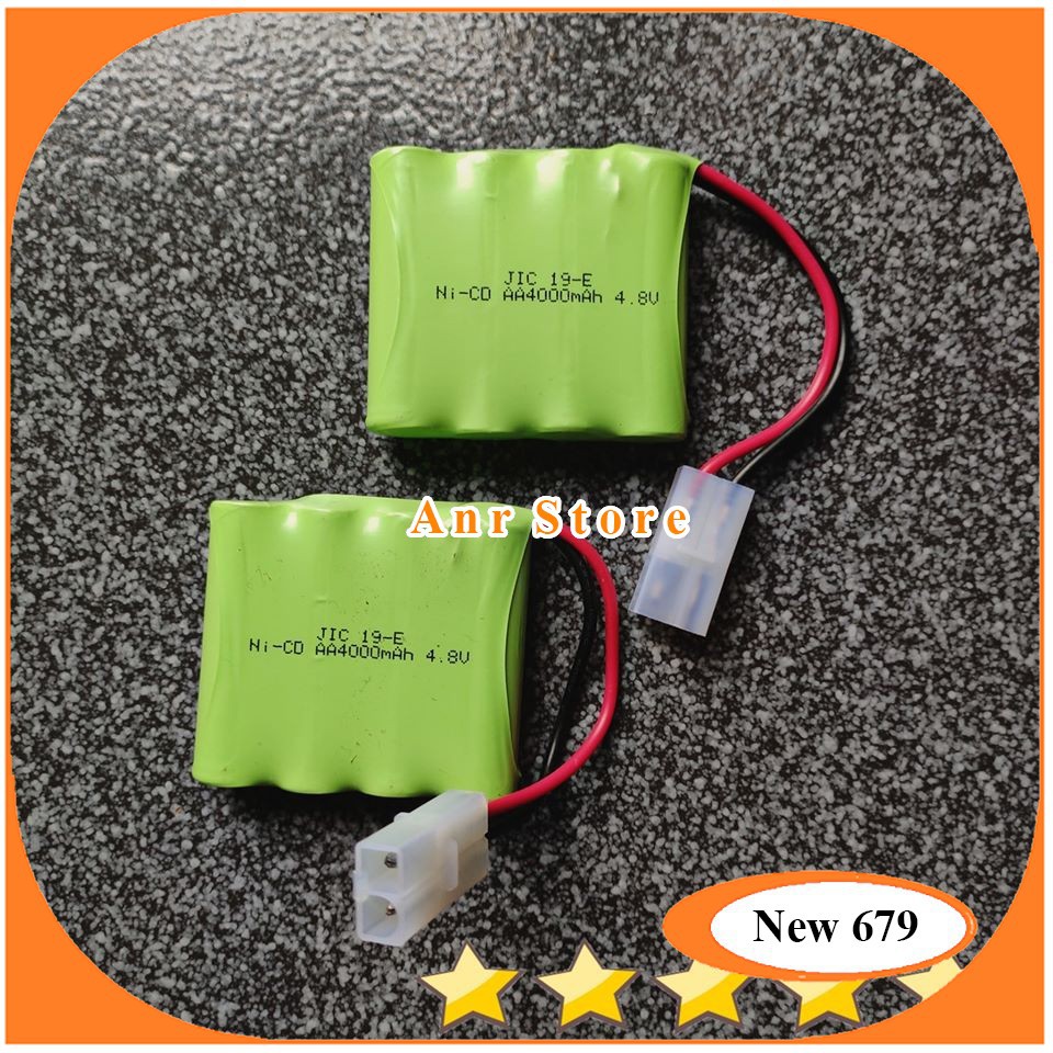 Baterai NiCd RC AA 4000mAh 4.8V Socket putih isi 4