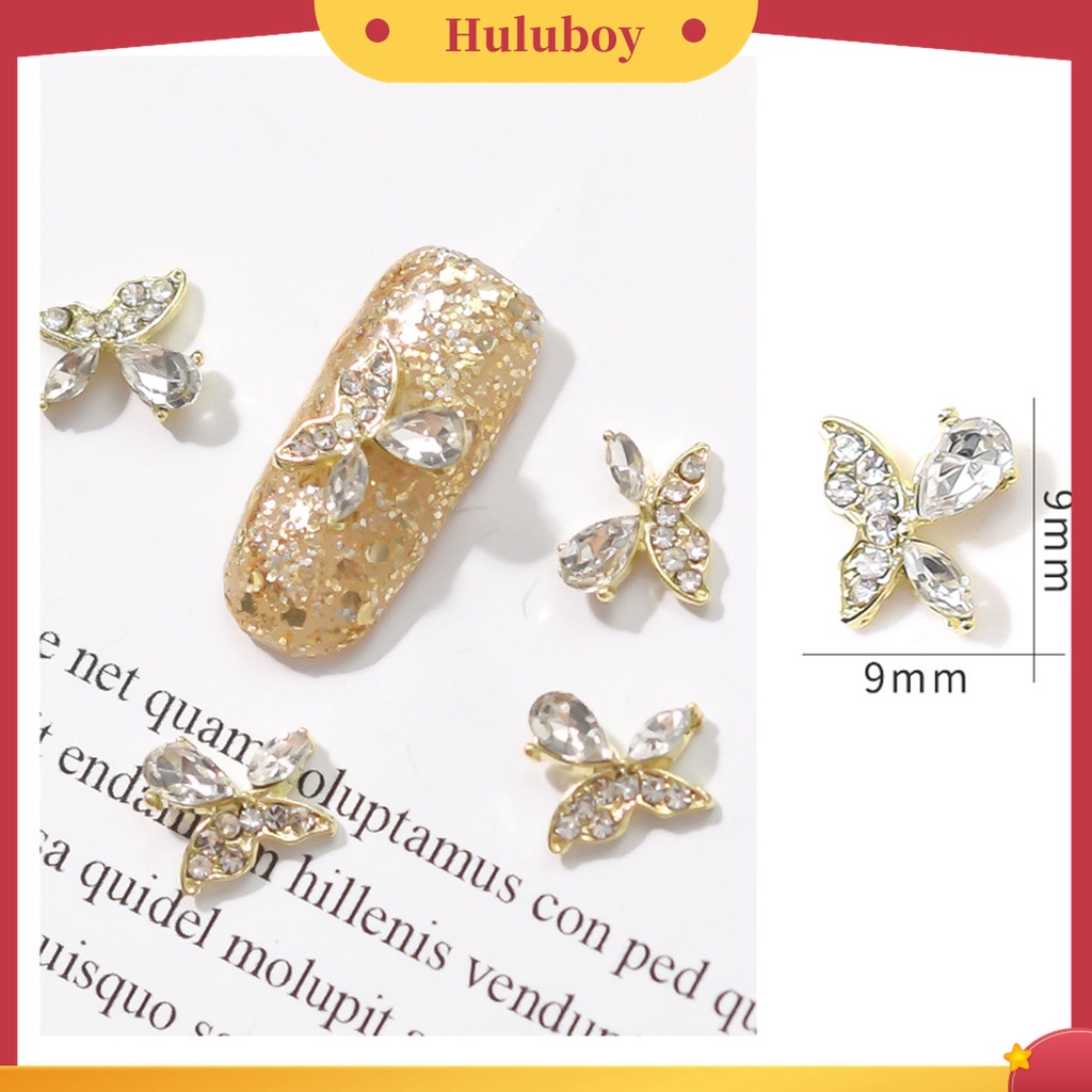 Huluboy Huluboy♡ Butterfly Berlian Imitasi Bentuk Kupu-Kupu Untuk Dekorasi Nail Art