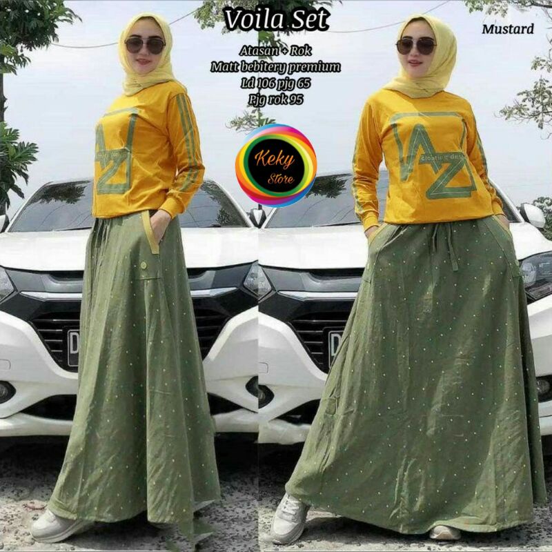 SET Kaos dan Rok Viola