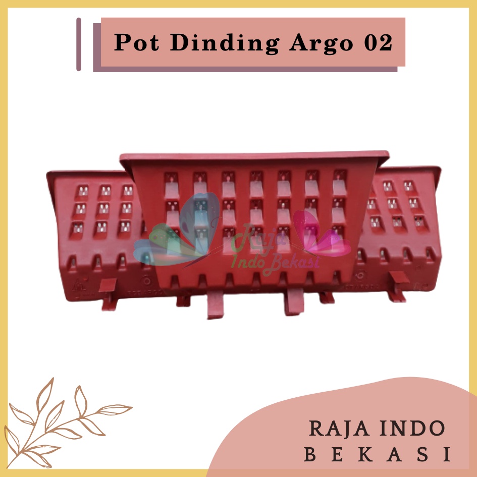 Pot Dinding Argo 02 Coklat Merah Bata Terraccota Terakota - Pot Dinding Tempel Cantol Argo 02 21 22 Cm Vertical Garden